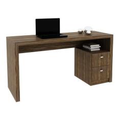 Imagem de Mesa Para Computador Escrivaninha 2 Gavetas Me4130 Nogal - Tecno Mobil