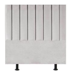 Imagem de Cabeceira Estofada Cama Box Solteiro 90 Cm Marina Suede cinza Claro