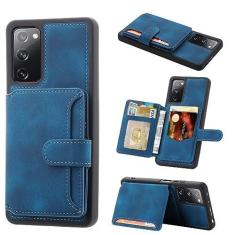 Imagem de Refilerss Capa carteira compatível com Samsung Galaxy S20 5G com porta-cartões, clipe de dinheiro, capa magnética de couro PU com compartimentos para cartões, capa durável à prova de choque de 15 cm