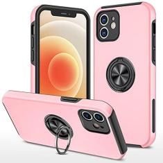Imagem de Capa à prova de choque para iPhone 13 12 11 Pro XS Max X XR Ring Holder Magnet Case para iPhone 7 8 6 6s Plus SE 2020 Armor Bumper Cover, ouro rosa, para iPhone X XS
