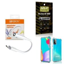 Imagem de Capinha Samsung A52 + Adaptador P2 Para Tipo C + Película 3D - Armyshi