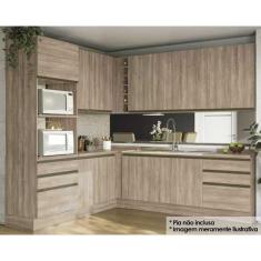 Imagem de Cozinha Modulada Kappesberg Maxxi 12 Peças (4 Armários + 4 Balcões + 1 Paneleiro + 3 Complementos) CZ200 Nogal-Kappesberg