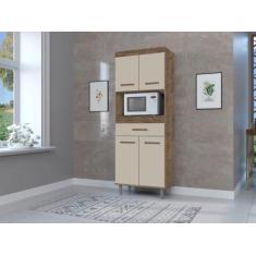 Imagem de Armário de Cozinha DU 4 Portas + Gaveta Ampla Cor Canela / Off White -