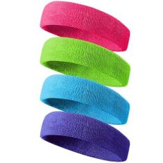 Imagem de Tanluhu Bandanas esportivas para homens e mulheres, faixa de suor de tecido felpudo para tênis, corrida, basquete, malhar, executar - faixa de cabeça de algodão atlética para uso ao ar livre