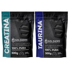 Imagem de Kit: Creatina Monohidratada 500g + Taurina 500g - 100% Pura Importada - Soldiers Nutrition-Unissex