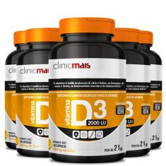 Imagem de Kit 5 Vitamina D3 2000 U.I 500Mg Clinicmais 30 Cápsulas