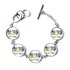 Imagem de DIYthinker Pulseira de Aquarela da cidade de São Paula, Bracelete de Corrente