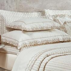 Imagem de Jogo De Lençol 4 Peças 200 Fios Queen 100% Algodão Bordado - Loliá Enx