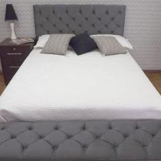 Imagem de Recamier Baú Capitonê Cinza Suede Liso King 180 X 37 X 50 - RBL