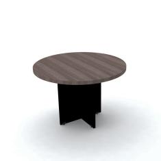 Imagem de Mesa de Reunião Redonda 110 x 75 cm Pé Painel PE40 em MDP Cor Walnut Base Preta