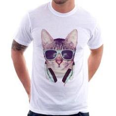 Imagem de Camiseta Gato Headphone - Foca Na Moda