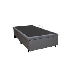 Imagem de Base Box Baú Solteiro 96x203x40cm Courino Cinza