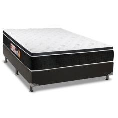Imagem de Cama Box Casal: Colchão Espuma D33 Castor Black E White + Base Crc Suede Black(138X188)