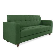 Imagem de Sofá 03 Lugares Arezzo Suede Pés Chanfrado Tabaco - D`rossi Cor Verde