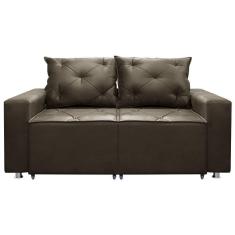 Imagem de Sofá Retrátil E Reclinável 2 Lugares Bariloche 1.50cm Suede Com Molas Speciale Home Marrom