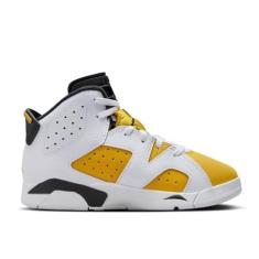 Imagem de Jordan 6 Tênis infantil retrô (DV3605-170, branco/preto/amarelo ocre), branco/preto/amarelo ocre, 15
