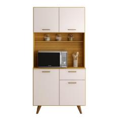 Imagem de Armário De Cozinha Moderna Aparador 4 Portas 1 Gaveta Izis Gabinete Co