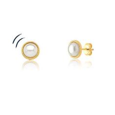 Imagem de Brinco Pérola Cabochon Revestido em Ouro