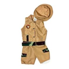 Imagem de Fantasia de Caçador De Dinossauro Safari Bebe Menino Explorador Floresta Mesversario Selva Carnaval Cosplay Jungle Luxo