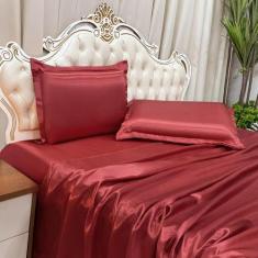 Imagem de Jogo De Cama Lençol King Luxo Charmousse 4 Peças - Vermelho - Casa Sho