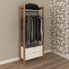 Imagem de Guarda-roupa Para Closet Aberto Com 2 Gavetas 65x165cm Branco Tecno Mobili