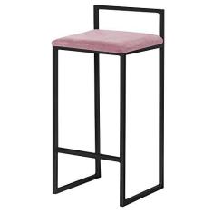 Imagem de Banqueta Decorativa Selena Base  Veludo Rosê - Gran Belo