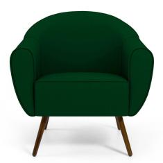 Imagem de Poltrona Nina Veludo B-303 com Pés Palito Castanho Domi