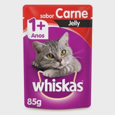 Imagem de Ração Úmida Whiskas Sachê Jelly Carne Gatos Adultos 85g