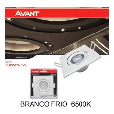 Imagem de Kit 8 Spot Led Embutir 5W Quadrado 6500K  Frio Avant