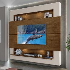Imagem de Painel Home com Led Suspenso para TV até 75 100% mdf Milão Malbec / Off White