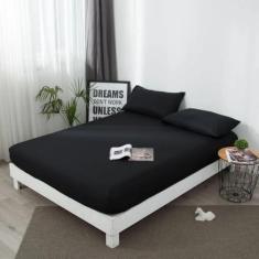 Imagem de Lençol impermeável com faixa elástica capa de colchão antiderrapante protetor de colchão macio e respirável Queen/King/Twin/Full, preto, 100x200x30cm