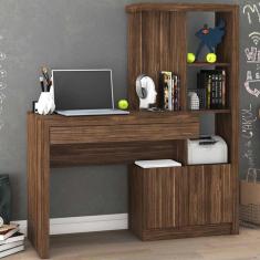 Imagem de Mesa Para Computador 2 Portas 1 Gaveta Me4143 Nogal - Tecno Mobili