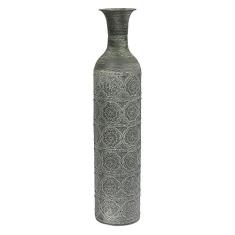 Imagem de VASO DE METAL PRATA 14CM X 14CM X 66CM