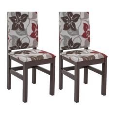 Imagem de Conjunto com 2 Cadeiras Kai Tabaco e Floral