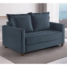 Imagem de Sofa Cama Frisa Colchao Talento Móveis Grafite/Castanho