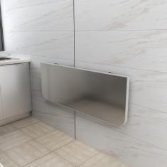 Imagem de Mesa de parede dobrável montada na parede de aço inoxidável - mesa de cozinha, balcão de café da manhã, mesa de trabalho - para espaços pequenos, escritório doméstico, garagem, jardim, lavan