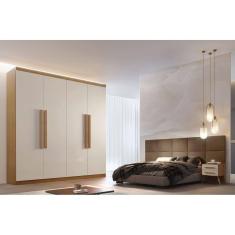 Imagem de Guarda Roupa Solteiro 100% mdf 3 Gavetas - Império-Imbuia/Off White - Móveis Rufato