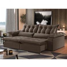 Imagem de Sofá 2 Lugares Retrátil E Reclinável 230cm Suede Saturno Zara Estofado