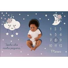 Imagem de Lençol Cenário Foto Mêsversário Sonhe alto - Minha Estrelinha