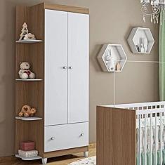 Imagem de Guarda Roupa Quarto Infantil Gutti com 2 Portas e 1 Gaveta Branco/amendoa