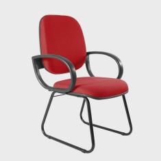 Imagem de Cadeira Escritório Interlocutor Diretor Sky Estofada com Braço Orelha Metal Wood Design