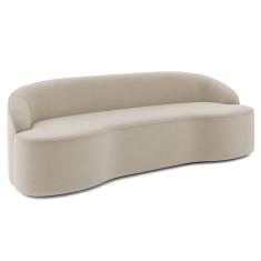 Imagem de Sofá 4 Lugares Para Sala De Estar Living 260cm Theo D06 Veludo Creme - Mpozenato