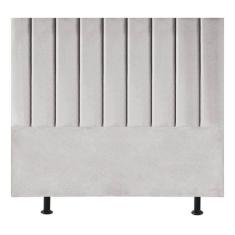 Imagem de Cabeceira Estofada Cama Box King 195 Cm Paolla Linho cinza Claro