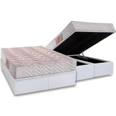 Imagem de Conjunto Box Baú Queen: Colchão Molas Paropas D28 Pasquale Clean + Base CRC Courano White (158x198)