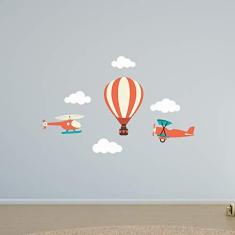 Imagem de Adesivo de Parede Balão Avião Helicóptero 7un