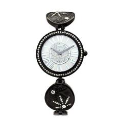 Imagem de IME Relógio feminino de quartzo com mostrador de números romanos de cristal Swarovski com pulseira de aço inoxidável, 