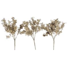 Imagem de Kit 3 Folhagem De Natal Champanhe Enfeite De Natal Galho Z