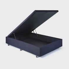 Imagem de Base Box Baú Viúva em Suede 120x203x42cm Preto