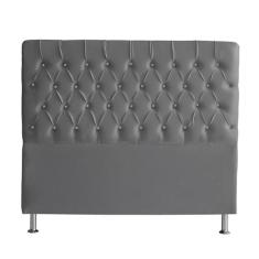 Imagem de Cabeceira De Cama Box Paris Queen 160 Cm Botão Strass Suede Grafite Eli Móveis