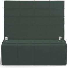 Imagem de Kit Cabeceira Cama Box King 195cm Com Calçadeira Roma W01 Suede Verde